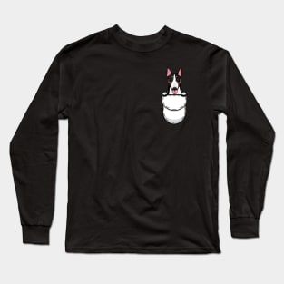 Funny Bull Terrier Pocket Dog Long Sleeve T-Shirt